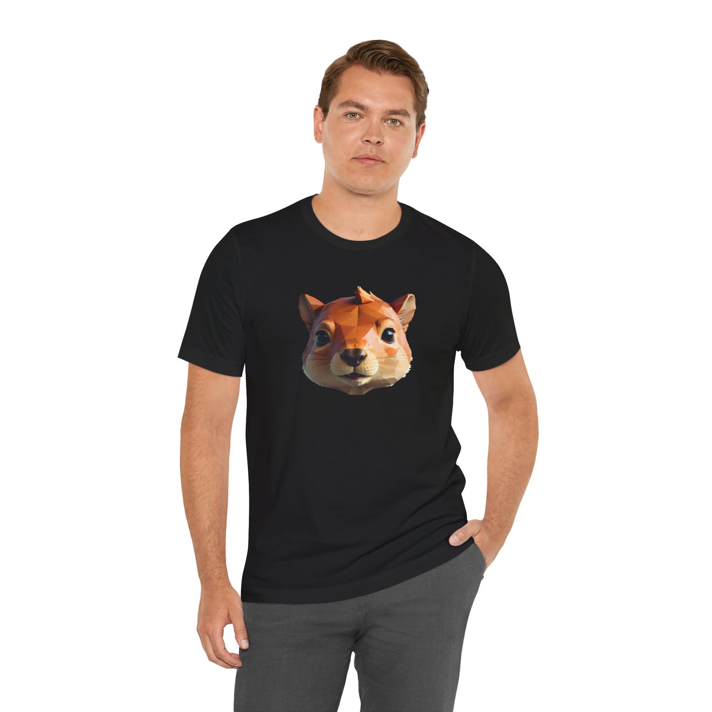 Squirrel Portrait Unisex Tee - Low Poly Design