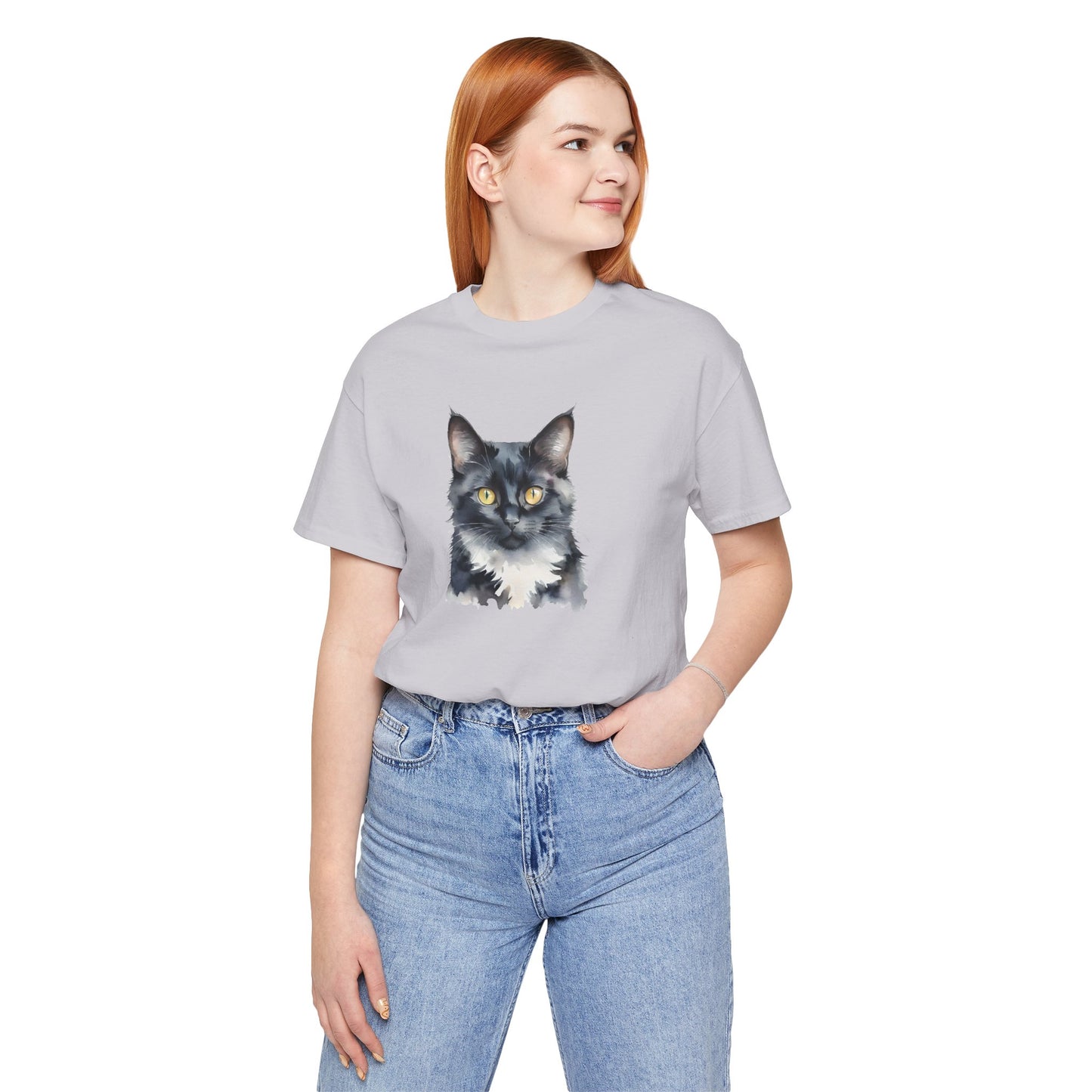 Black and White Cat Art Tee // Unisex T-Shirt