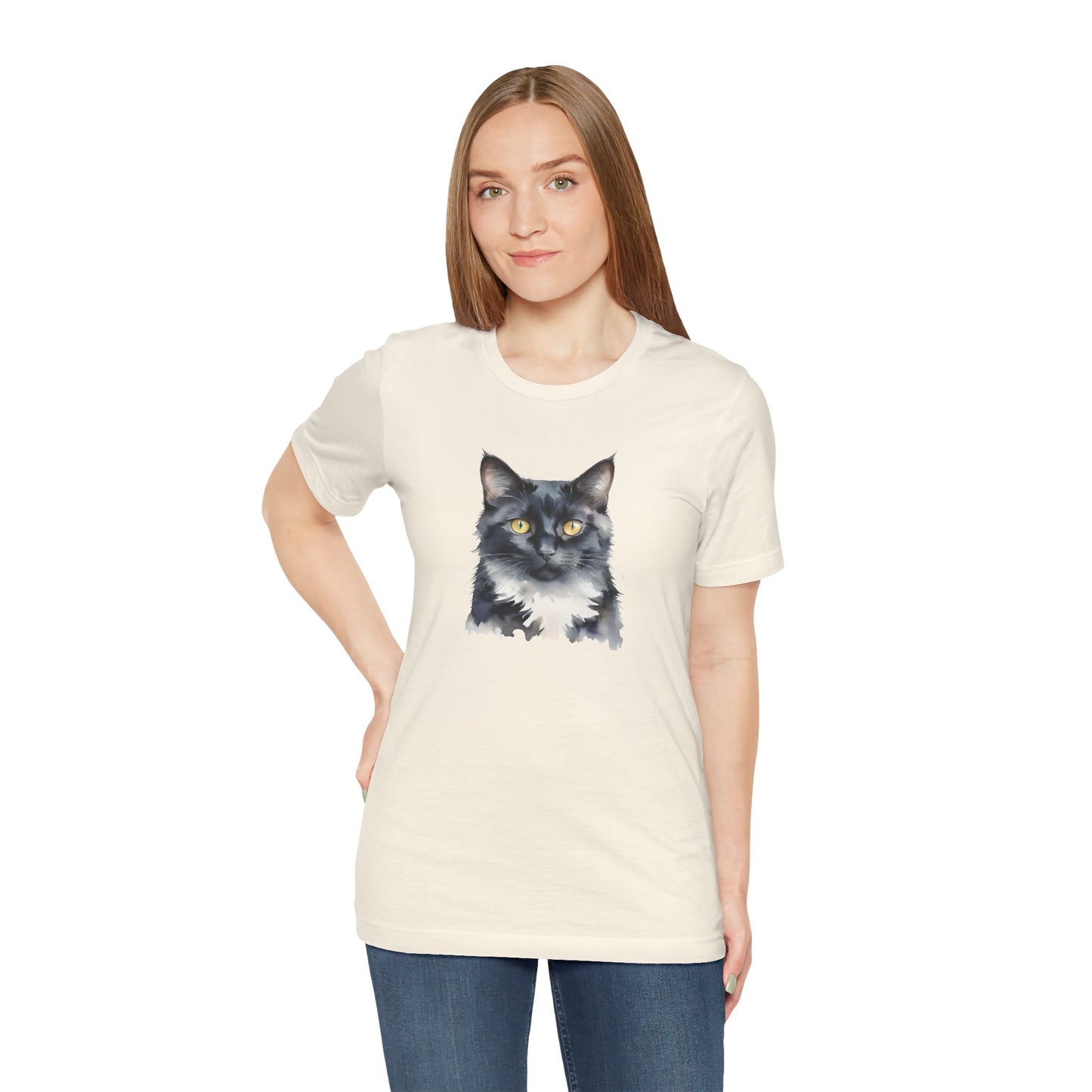 Black and White Cat Art Tee // Unisex T-Shirt