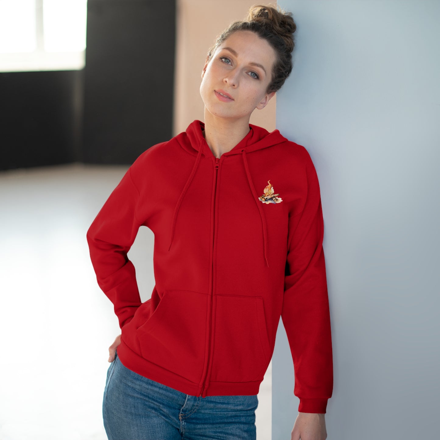 Bonfire Unisex Hooded Zip Sweatshirt