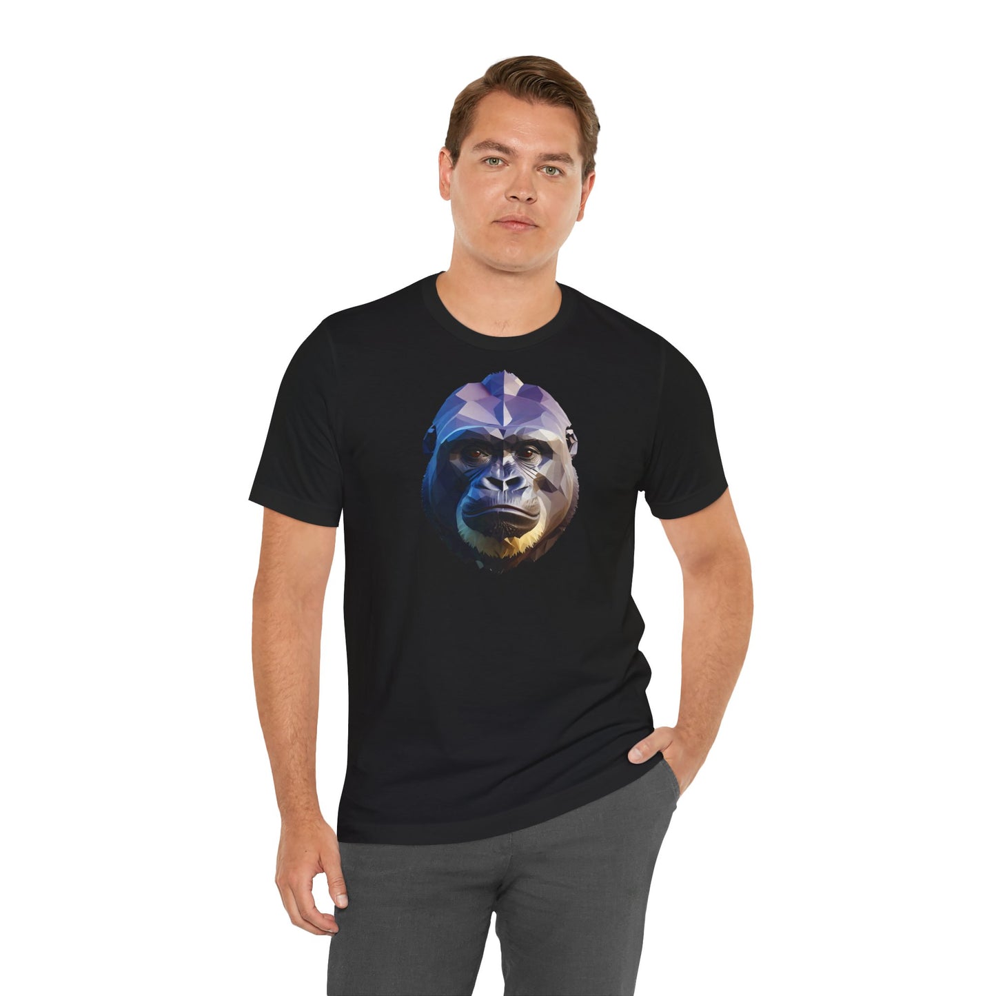 Gorilla Portrait Unisex Tee - Low Poly Design