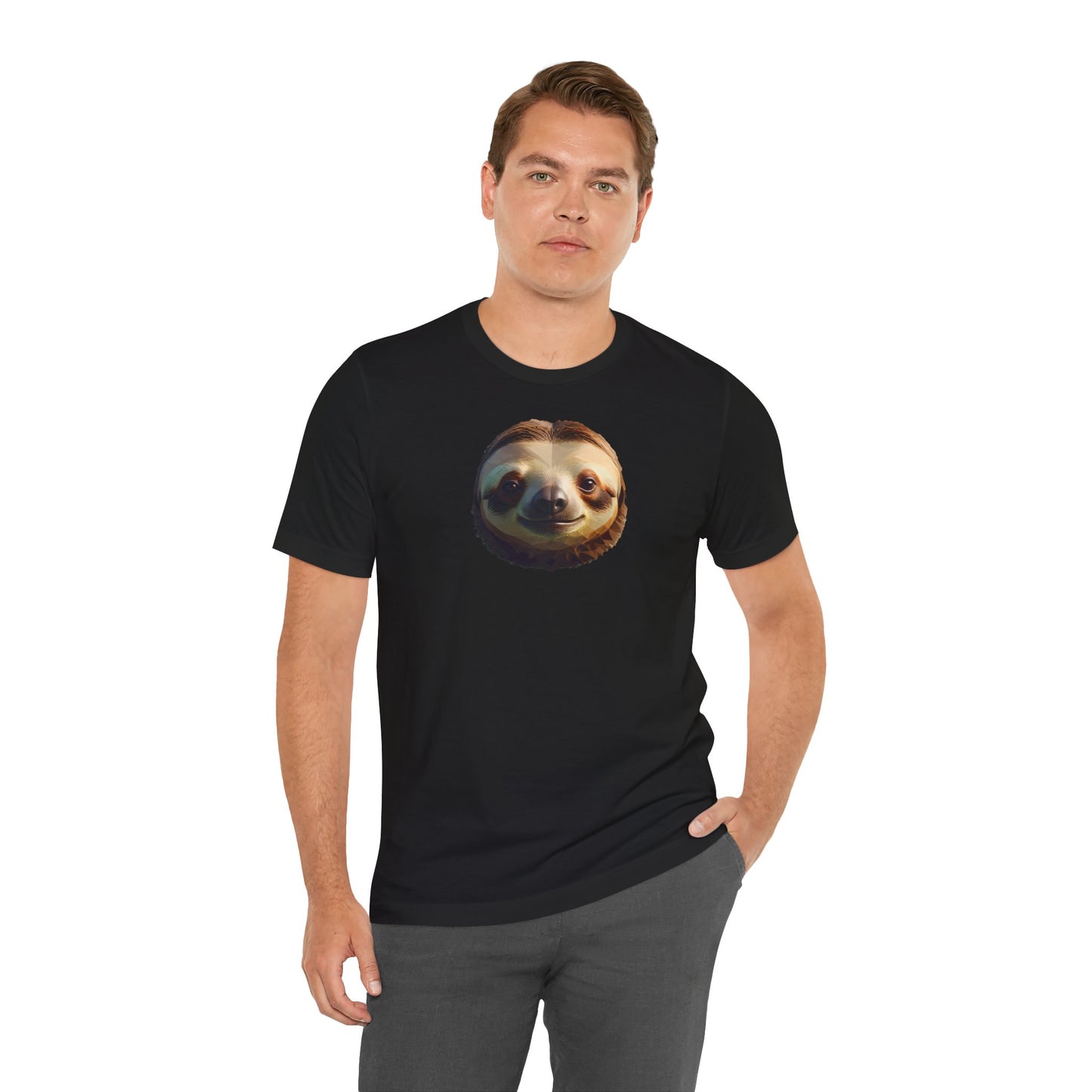 Sloth Portrait Unisex Tee - Low Poly Design