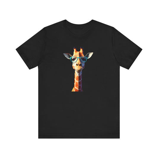 Hipster Giraffe Portrait Unisex Tee - Low Poly Design